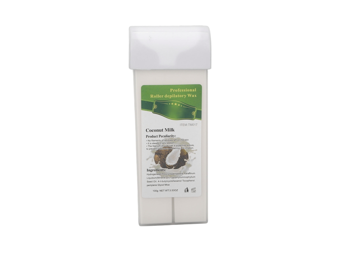 Recarga De Cera Roll On Depilatória Suave Segura Para Homens E Mulheres Creme De Leite De Côco 3.5oz Para Braços Pernas