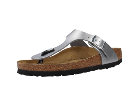 Zapatos de Mujer BIRKENSTOCK Gizeh Bf Tecido Plateado (38)
