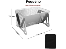 Parrilla De Carbón Portátil Para Acampar (pequeña), Parrilla Plegable Multifuncional De Acero Inoxidable.