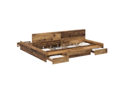 Maison Exclusive - Cama Con Almacenamiento Con Cabecera Madera Vieja 180 X 200 Cm
