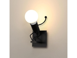 Lámpara De Pared Con Diseño De Buzo, Estilo Moderno Retro De Dibujos Animados, Color Negro, Ideal Para Habitaciones Infantiles. Bombilla No Incluida.