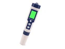 Medidor de calidad del agua 5 en 1: pH, TDS, salinidad, temperatura, pantalla LCD.