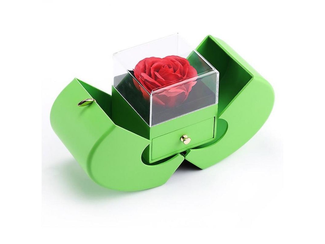 Caja De Joyería Con Flor De Manzana Eterna, Regalo De Navidad, Cumpleaños, San Valentín. Almacenamiento De Joyas Zvz