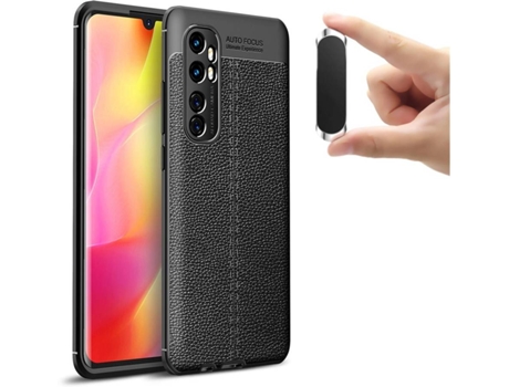 Carcasa y Soporte Xiaomi Mi Note 10 Lite Rugged Leather Negro
