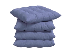 Cojines Para Asiento 4 Uds Azul Jeans 40 X 40 X 6 Cm Tela