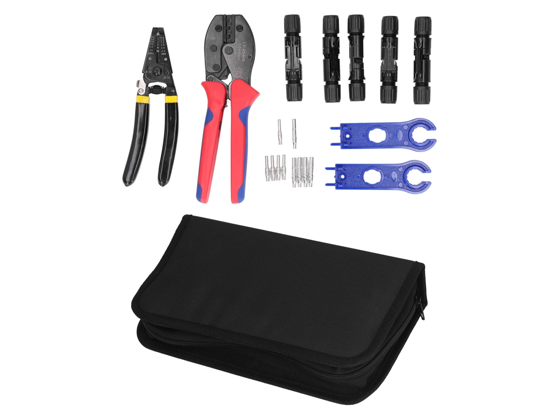 Kit De Herramientas Para Conectores Solares Con Alicates De Crimpado Y Llaves Ajustables.