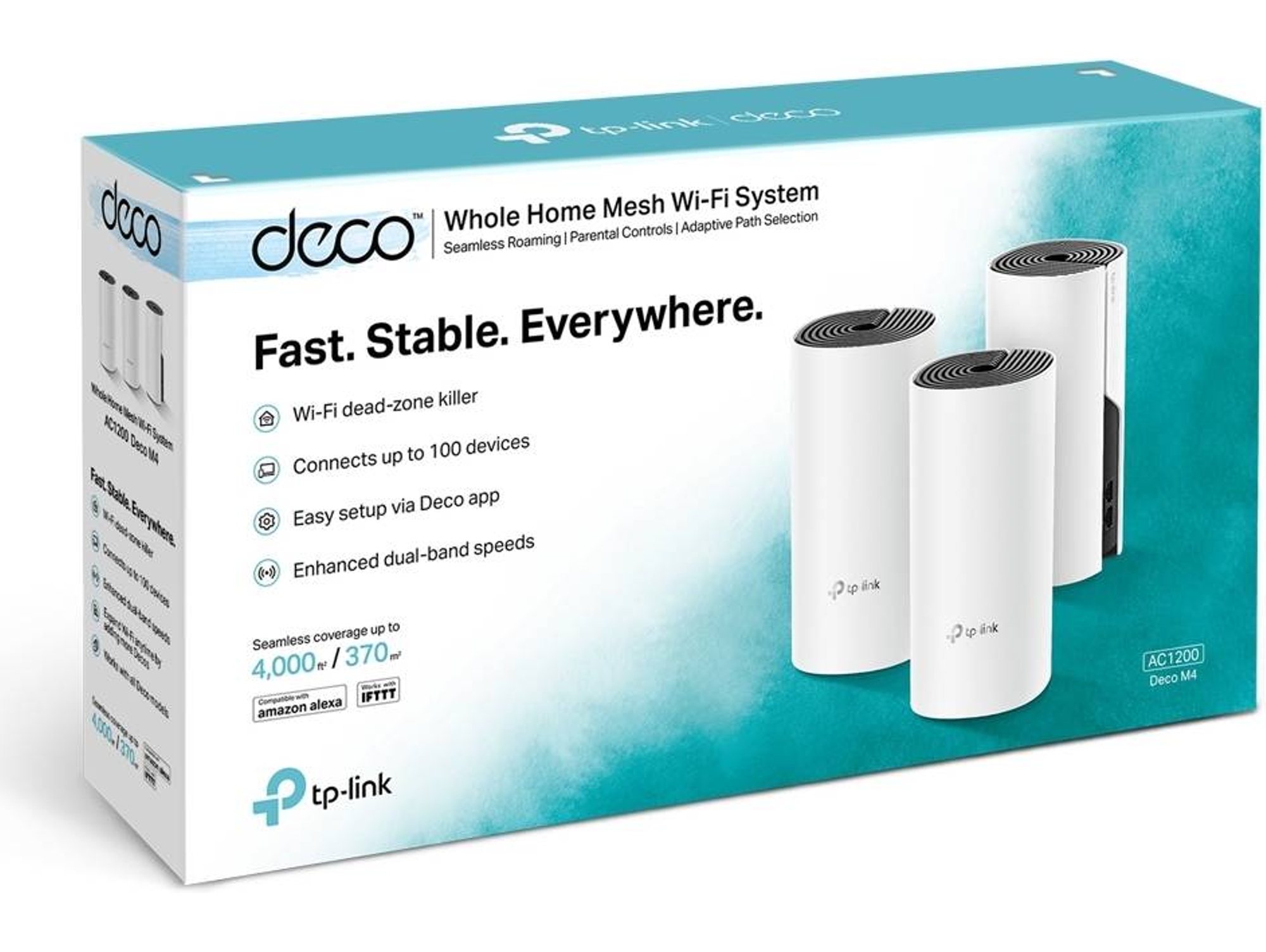 Sistema Mesh TP-Link Deco M4 3 unid. (AC1200 - 300 + 867 Mbps)