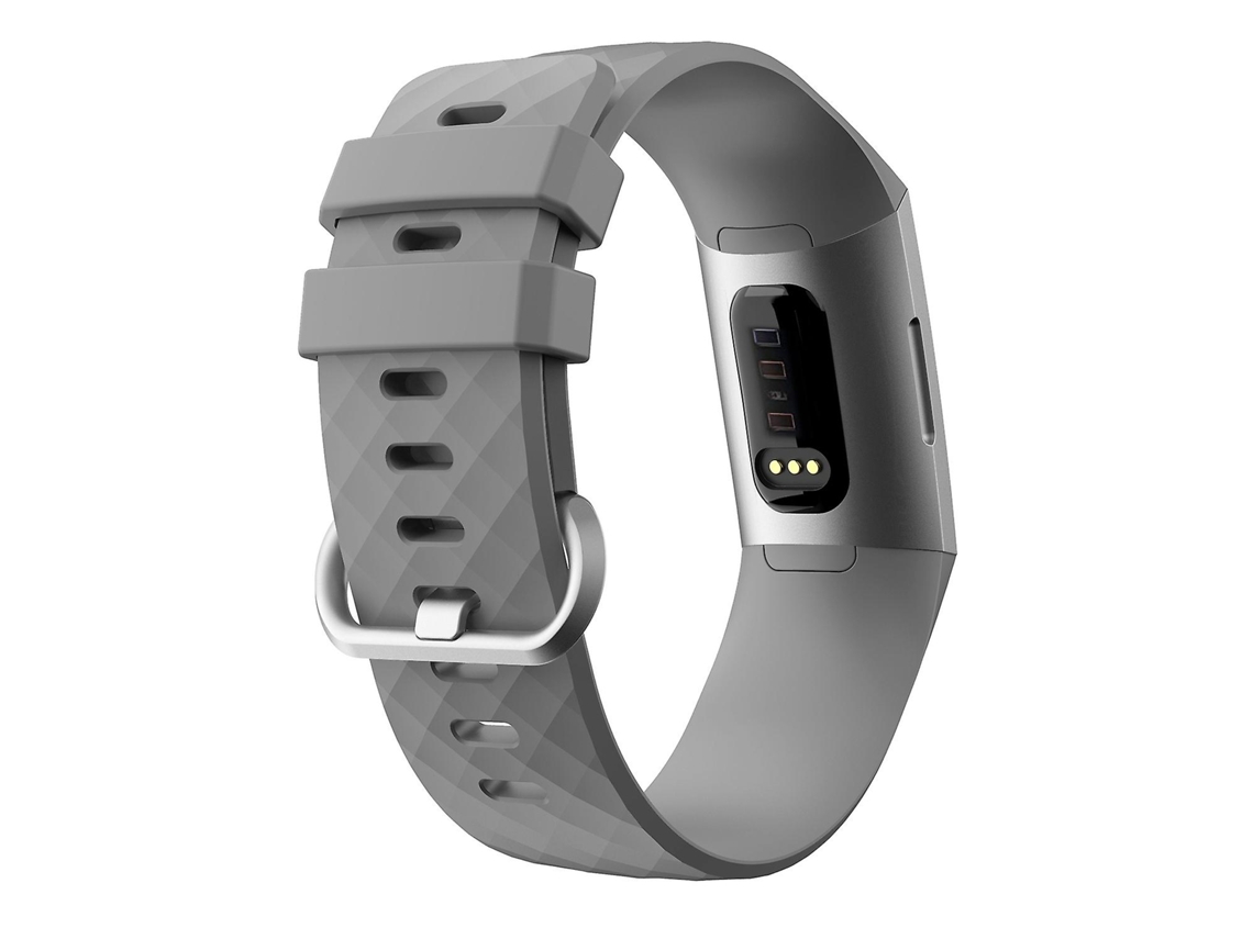Correa de repuesto de silicona con grano de diamante para Fitbit Charge3/Charge4 Ly Ebike Smartwatch (grande)