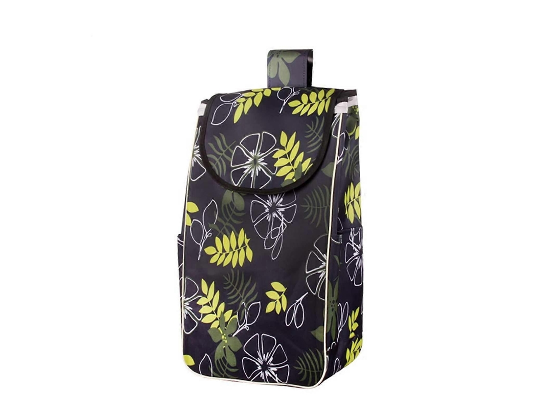 Carrito de la compra plegable de 36 litros fabricado en tejido Oxford impermeable con bolsillos laterales, ideal para sustituir el carrito de la compra tradicional.