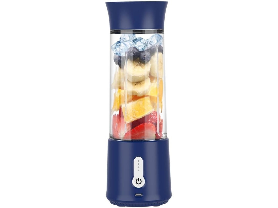 Mini extractor de jugo eléctrico portátil con vaso multifuncional, carga Gusshious azul