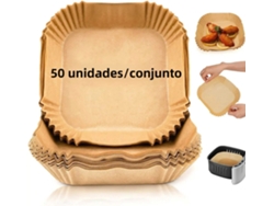 (50 Piezas) Papel De Horno Desechable, Apto Para Freidoras De Aire Y Parrillas.