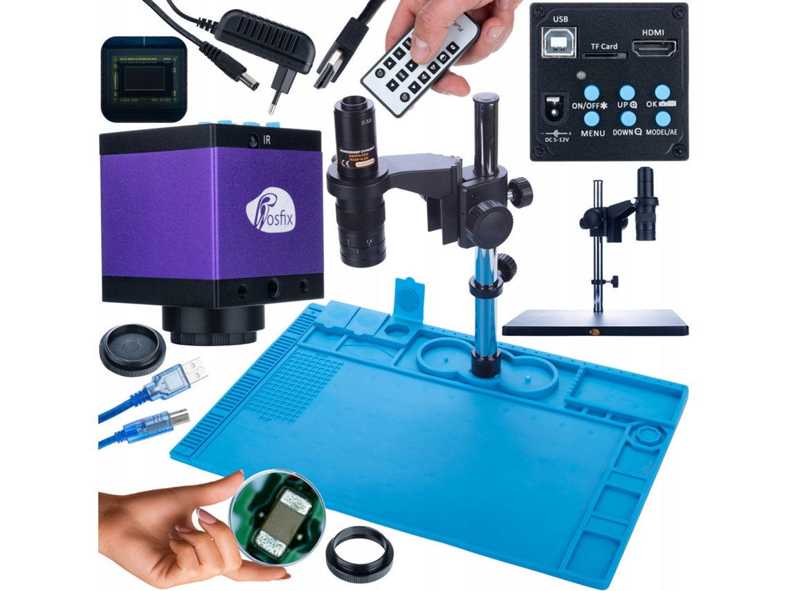 Conjunto de microscopio digital Earth Pro Mcep-0.5x + cámara Tucana Pro Kmtp-hdmi-usbi – Alta precisión | Base de silicona de 480 x 320 mm | Uso profesional