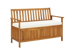 Banco de jardín con almacenaje de madera de acacia, tamaño XL, 120 x 63 x 84 cm, DKD Home Decor