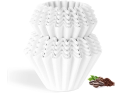 Filtro de café, 4/5 tazas, cesta natural, papel de filtro, 100 unidades, Chrui (blanco)