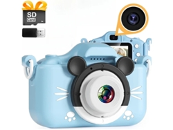 Cámara portátil HD para niños Yizhood con cámara dual para tomar fotos y grabar videos (32 g, azul)