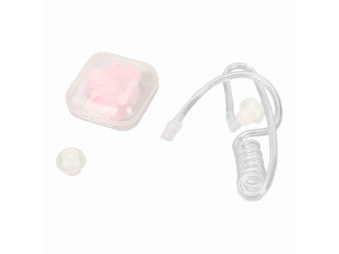 Tubo Acústico Universal En Espiral Con Almohadillas De Silicona Para Auriculares De Radio Walkie-talkie - Rosa