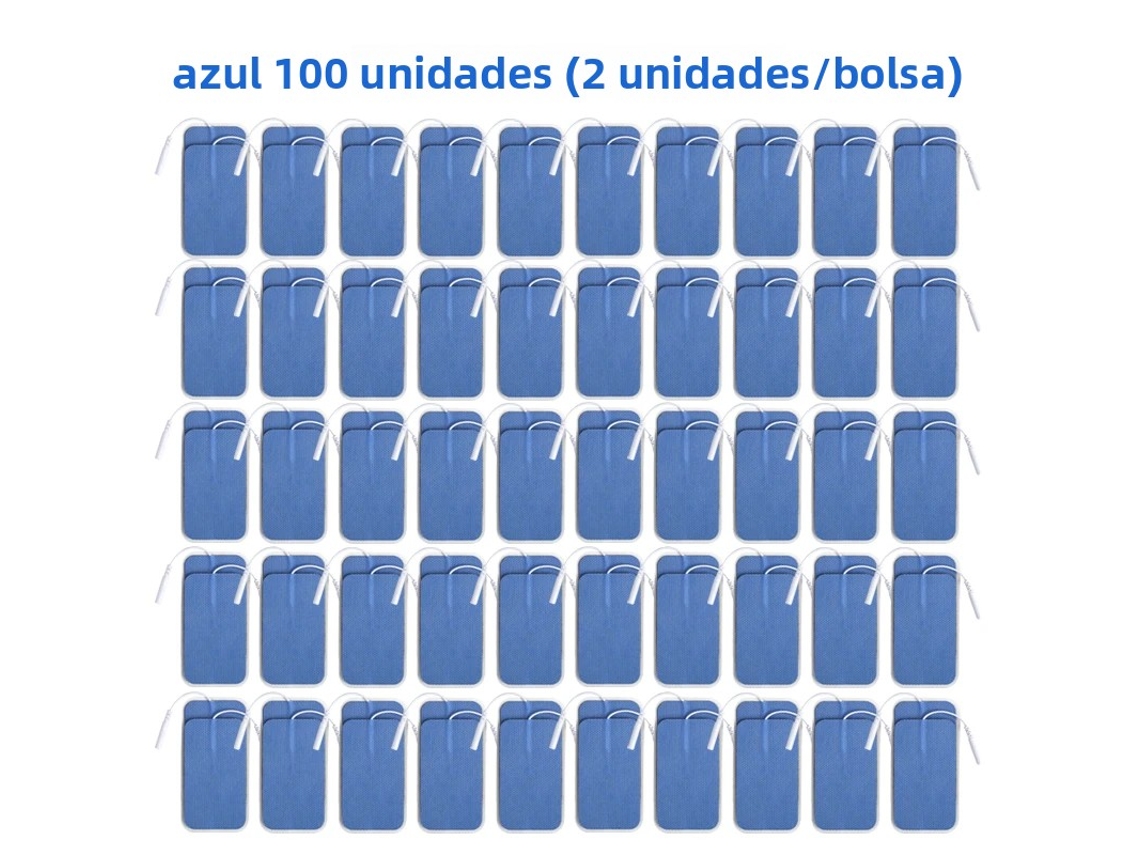 (azul, 100 Piezas, 5x9cm) Parches De Electrodos No Tejidos, 5*9cm, Con Conector De 2mm.