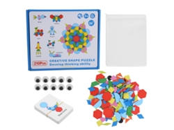 2026yncm-set De 210 Bloques De Madera Con Formas Geométricas Puzzle Educativo Juego De Rompecabezas Niños