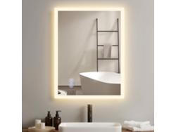 Zmh Espejo De Pared De Cristal Luz Led 50 X 70Cm A Prueba De Explosiones Para Baño Con Pantalla Táctil