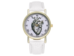 Reloj De Cuarzo Unisex Con Correa De Piel Pu Y Dial Romano Zhoulianfa (blanco)
