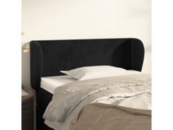 Cabecero De Terciopelo Negro 83x23x78/88 Cm