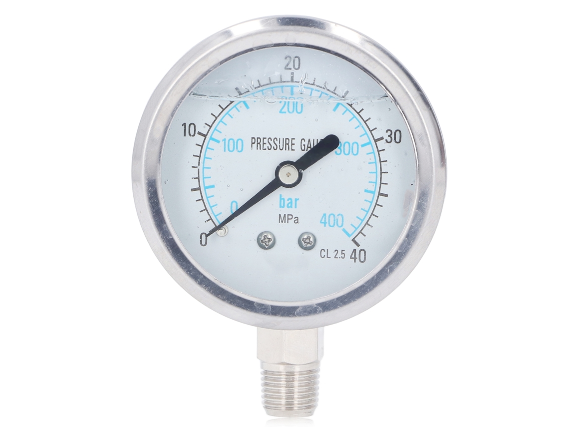 Manómetro De Vacío Con Panel Transparente, 1/4 Npt, Acero Inoxidable, 0~40 Mpa, Uso Industrial Y Doméstico.