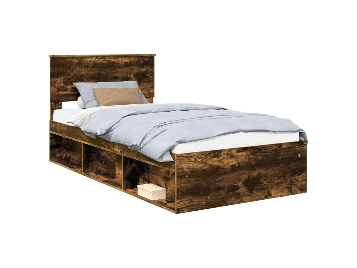 Maison Exclusive - Estructura De Cama Con Cabecera Roble Ahumado 100 X 200 Cm