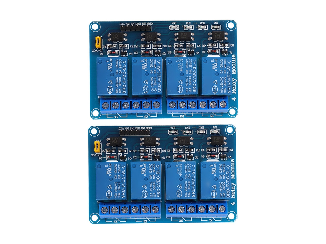 2pcs Módulo De Relé De 4 Canales Con Optoacoplamiento Isolación 5v Para Plc Controlador