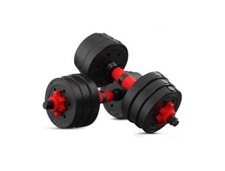 Mancuernas Pesas De Disco 10Kg + 10Kg 20Kg Total Fitness Musculación Gimnasio Pesos Plásticos EM