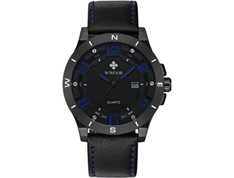 VEANXIN Reloj de pulsera para hombre Relojes deportivos de cuero impermeables-Azul