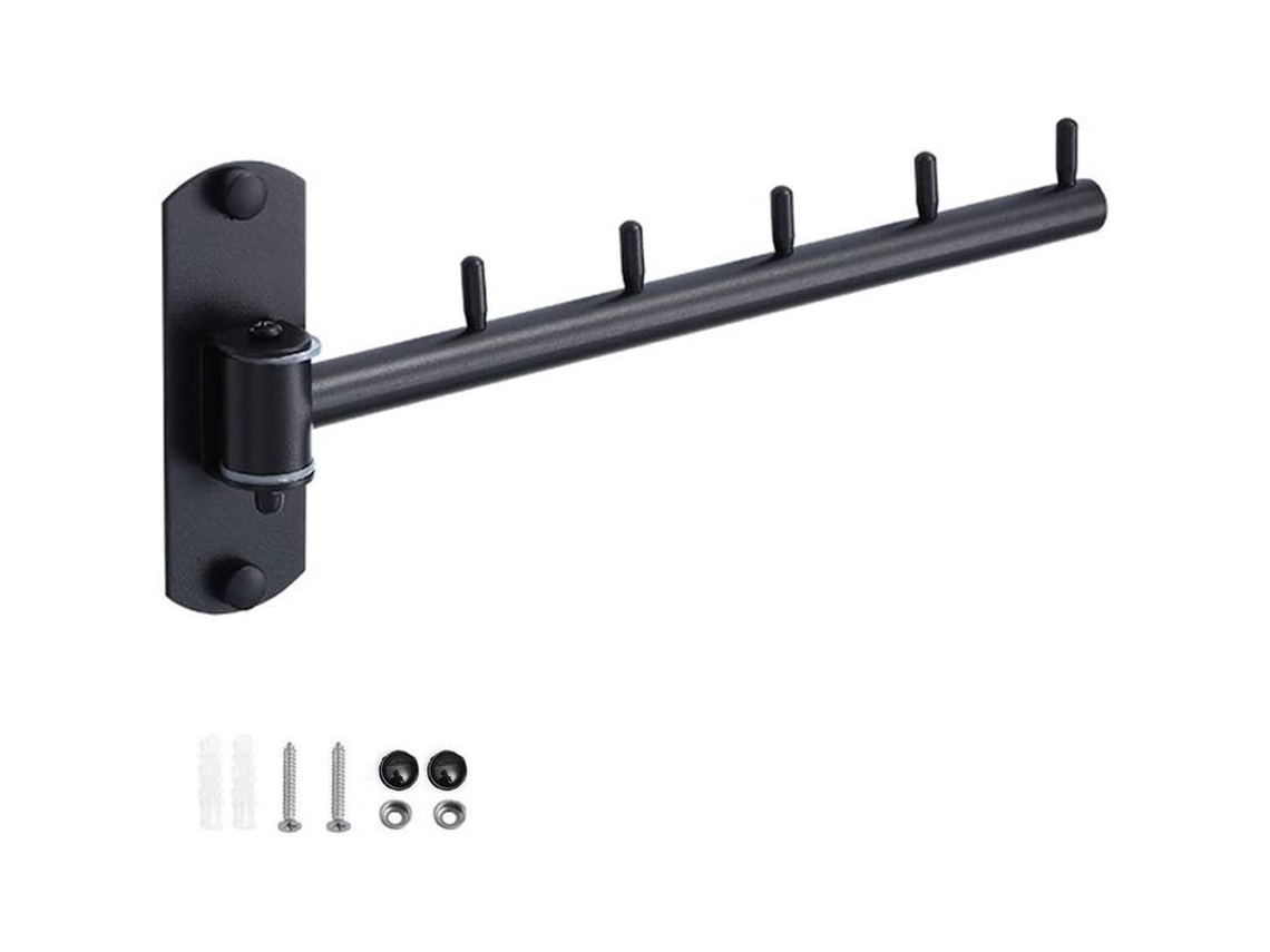 Soporte De Pared Con Brazo Giratorio De Acero Inoxidable 304 Con 5 Ganchos Para Ropa.