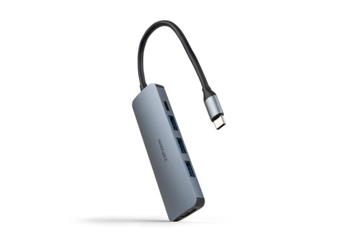 Docking Tipo C Nanocable 10.16.4605 3xusb 1xhdmi 4k 1xusb Tipo C Pd Gris NANOCABLE