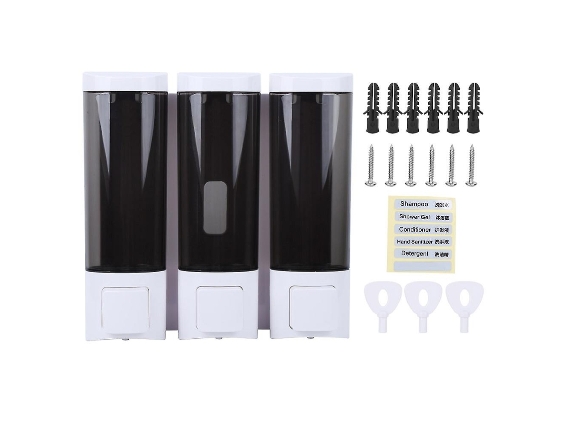 Dispensador de jabón de pared Rosewell de tres compartimentos para baño (200 ml x 3)