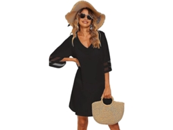 2026-camisola Suelta Para Mujer Con Escote V Manga 3/4 Traje De Baño Verano Playa Casual