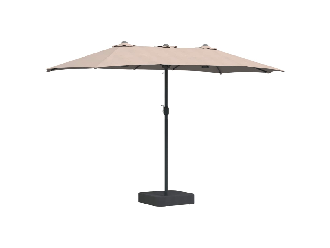 Sombrilla de jardín de poliéster marrón grisáceo 385x209x244 cm MAISON EXCLUSIVE