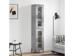 Aparador De Madera Contrachapada Gris Hormigón 34,5x34x180 Cm