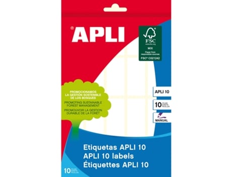 Etiquetas de Escritura APLI (Blanco - 10 19 X 40 mm)