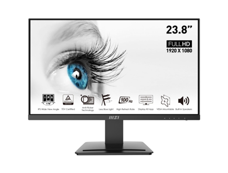 Monitor MSI PRO MP243X (Negro - Full HD - 23,8 - IPS - AMD FreeSync - NVIDIA G-SYNC - 1 ms)