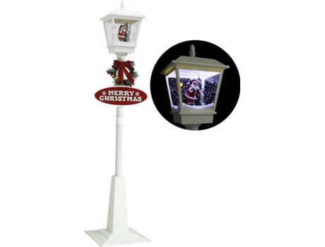 vidaXL Farola de Navidad con Papá Noel y LED 180 cm