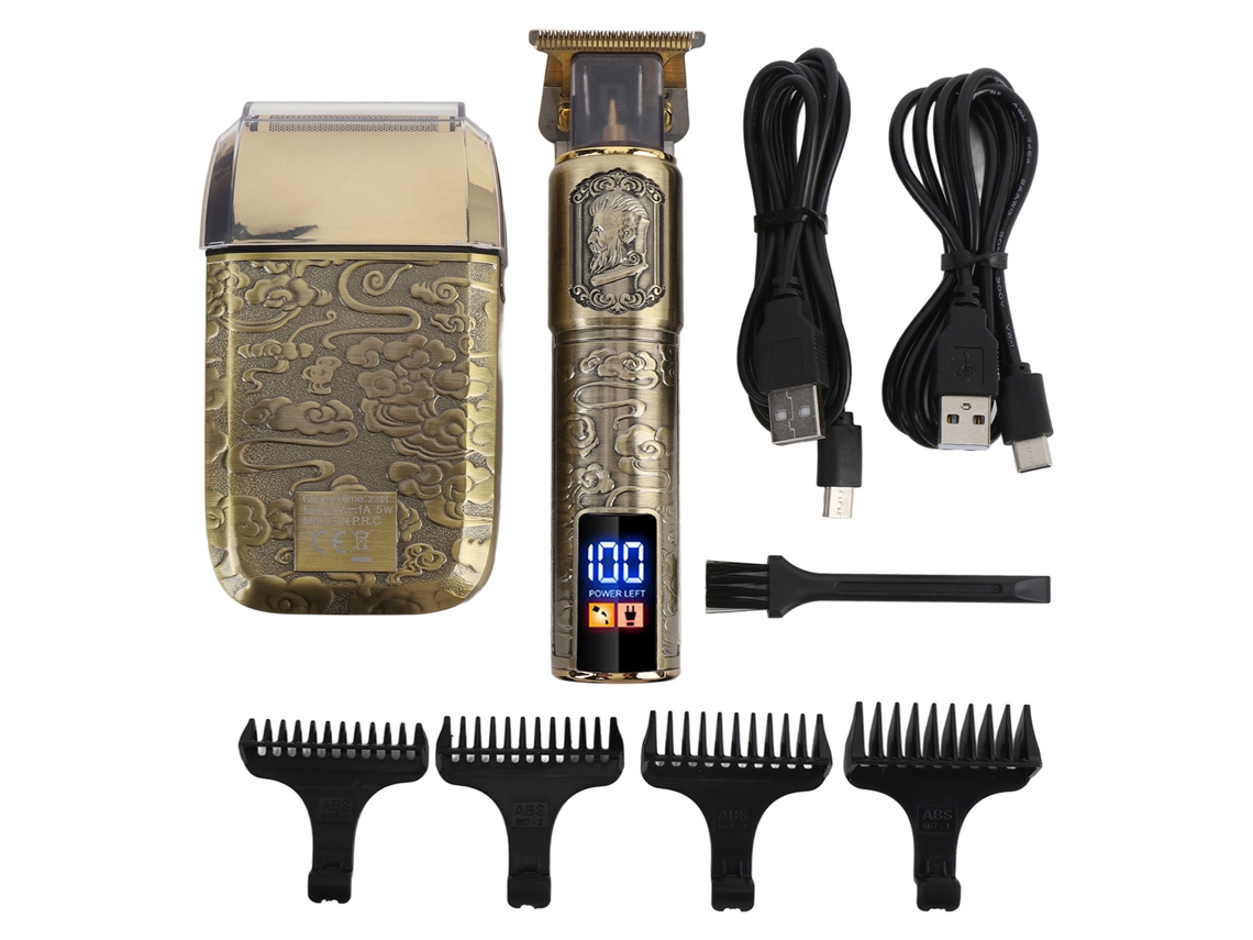 Cortadora De Cabello Y Barba Para Hombres Profesional Con Pantalla Lcd, Kit De Afeitado Eléctrico De Foil