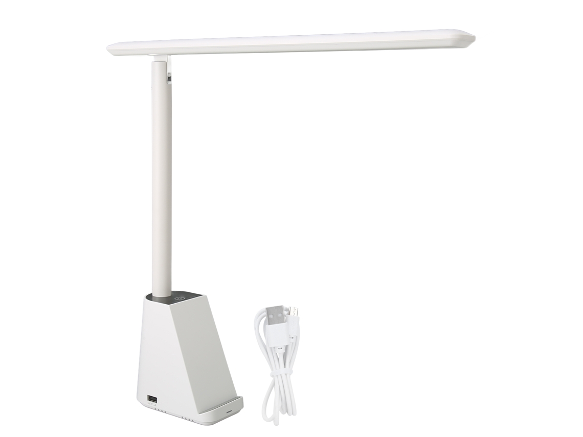 Lámpara de escritorio LED Yhl con alimentación USB, protección ocular y 3 temperaturas de color para lectura.