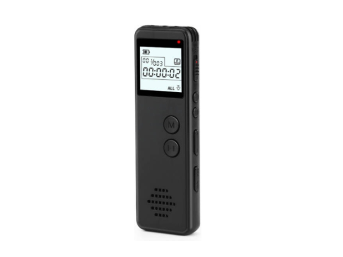 Grabadora de voz con reducción de ruido, reproductor MP3 HD, 10 horas de grabación continua, 8 GB, Yizhood (negro)