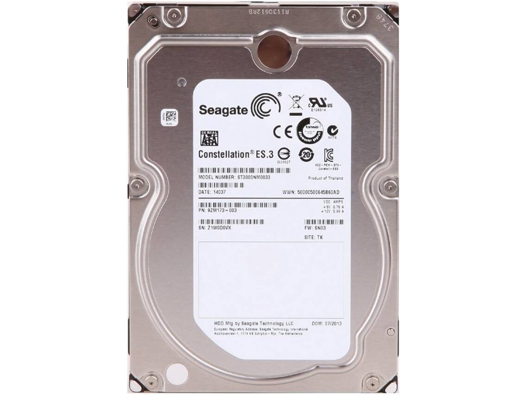 Disco HDD Interno SEAGATE Constellation (3 TB - SATA - 7200 RPM)