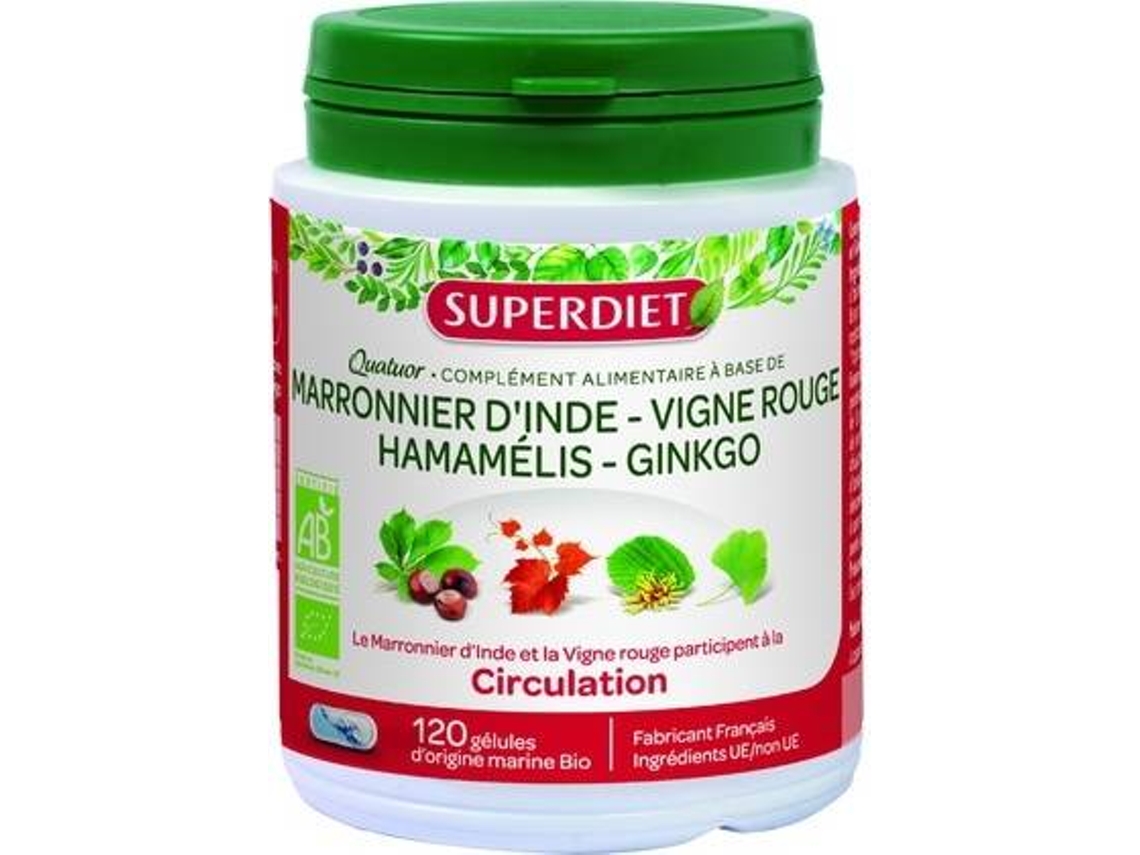 Complemento Alimentar SUPERDIET Castanheiro-Das-Índias (120 cápsulas)