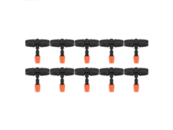 10 Conectores En T Con Boquilla De Niebla Ajustable Para Mangueras De 8/12 Pulgadas. Accesorios Para Riego De Jardín.