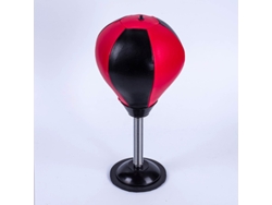 Saco de Boxeo Inflable con Ventosa para Mesa, Ideal para Entrenamiento y Alivio del Estrés CUICH (Rojo y Negro)