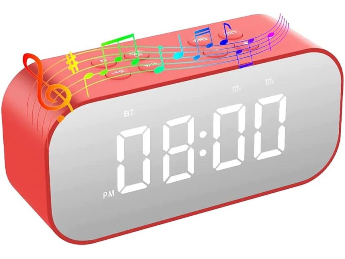 Reloj Digital Con Altavoz Bluetooth Para Dormitorio U Oficina - Adultos Y