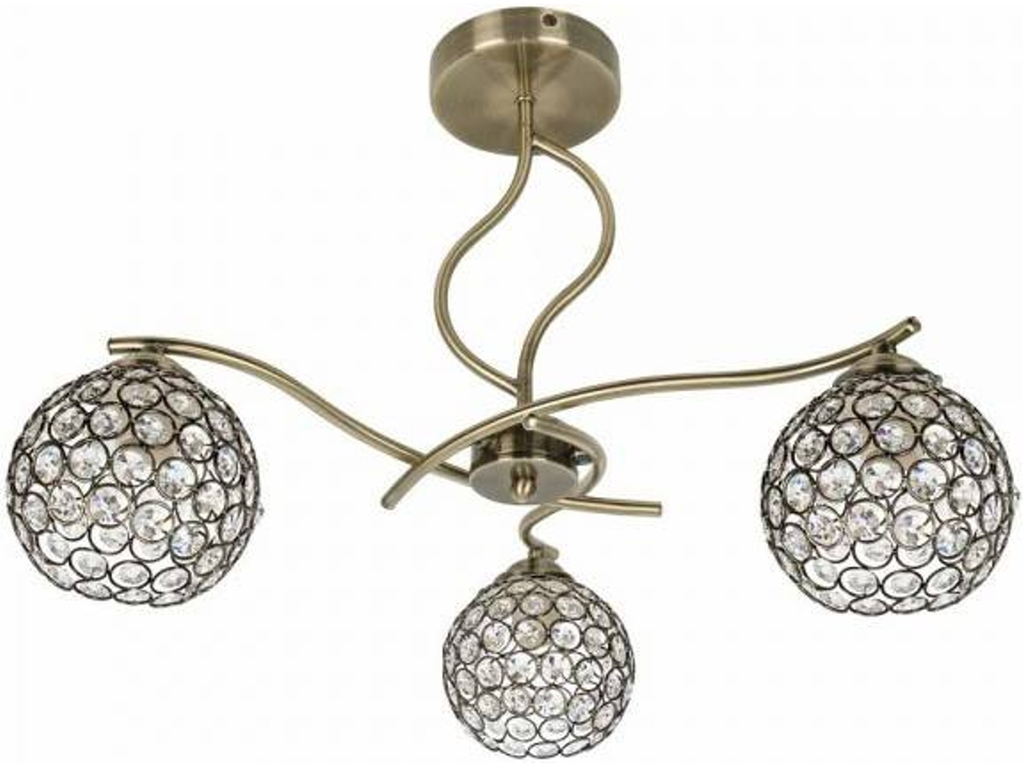 Lámpara de Techo FABRILAMP Balbina (Marrón - E14 - Máx. 40W - Cristal - Metal)