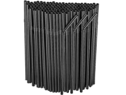 Pajitas Flexibles Desechables De Plástico Negro, 500/200/100 Unidades, Para Uso Diario Y Fiestas.