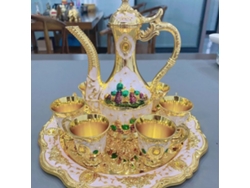 (King100 Cor Trumpet) Copa de vino para el hogar, copa de licor para bodas, jarra de vino con separador de bronce